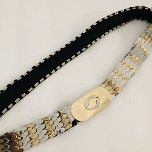 Gold & Silver Flip Metal Stretch Belt